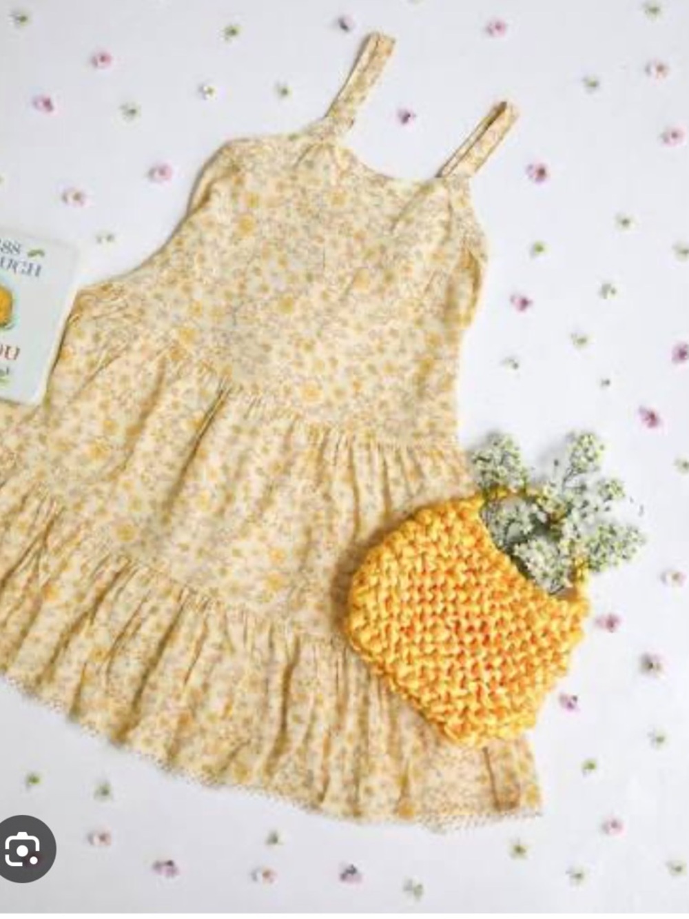 Little Spell Yellow Floral Tiered Midi Dress